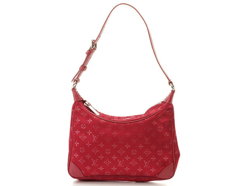 LOUIS VUITTON Boulogne handbag Monogram satin Rouge Red